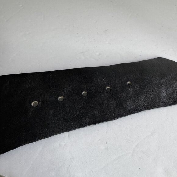 Anthropologie Z&L Europe Black Leather Gold Heart Concho Western Belt Hook Boho main image 8